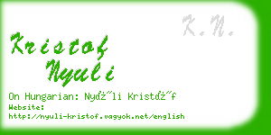 kristof nyuli business card